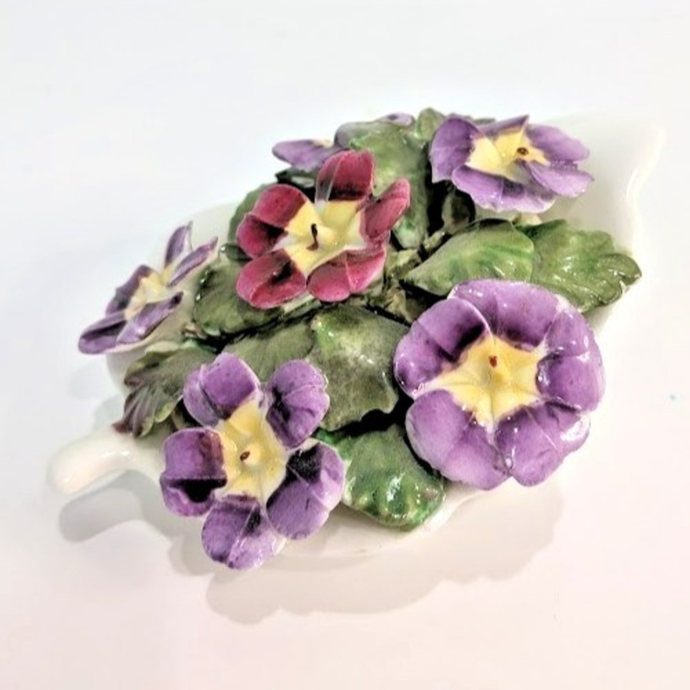Aynsley England April Primrose Hand Painted Fine Bone China Flowers Vintage Leaf - Picture 2 of 8